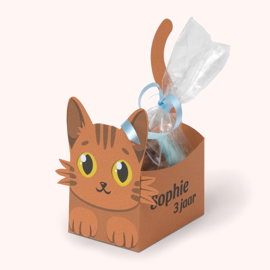 Poes / kat traktatie met cellofaan zakje